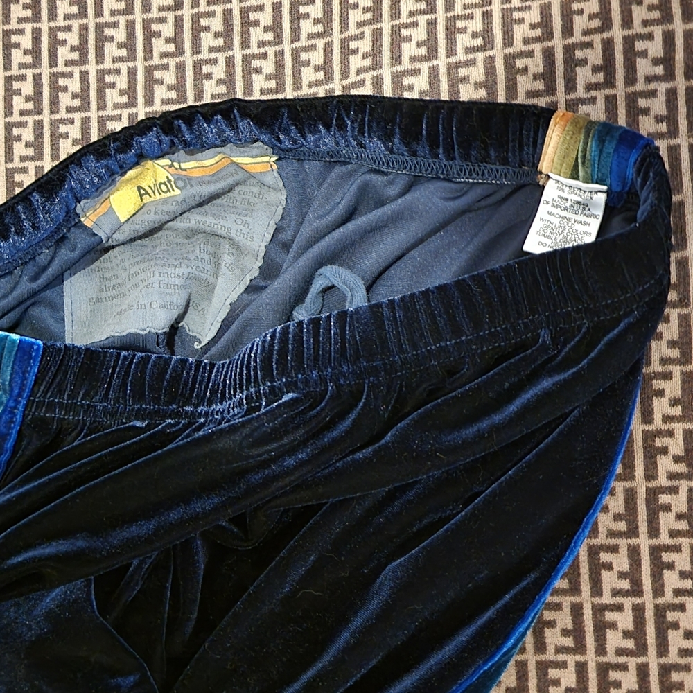 Aviator Nation Size Xl velour velvet sweatpants extra large RARE blue green Pant - Picture 8 of 12